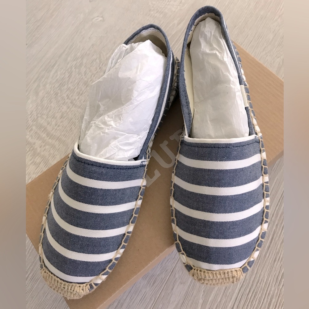 Soludos Blue & White Striped Espadrille